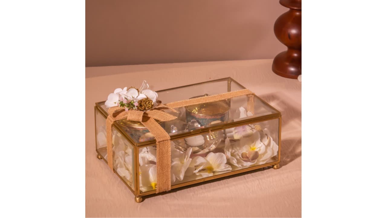 Botanica Glass Keepsake Hamper — Glass & brass
