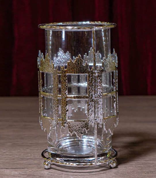 Coronet Filigree Hurricane — Glass & silvered filigree