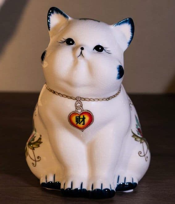 Fortune Cat Figurine — Hand-painted ceramic