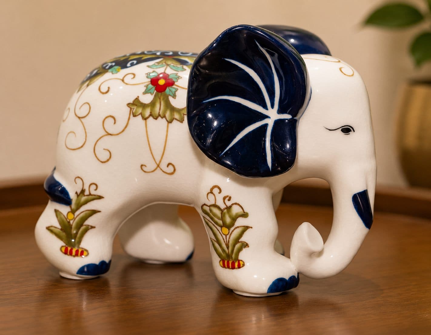 Gaja Painted Elephant — Hand-painted ceramic