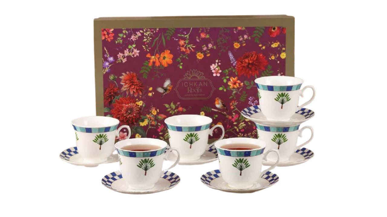 Ichkan Palm Tea-Cup Set — Fine bone china