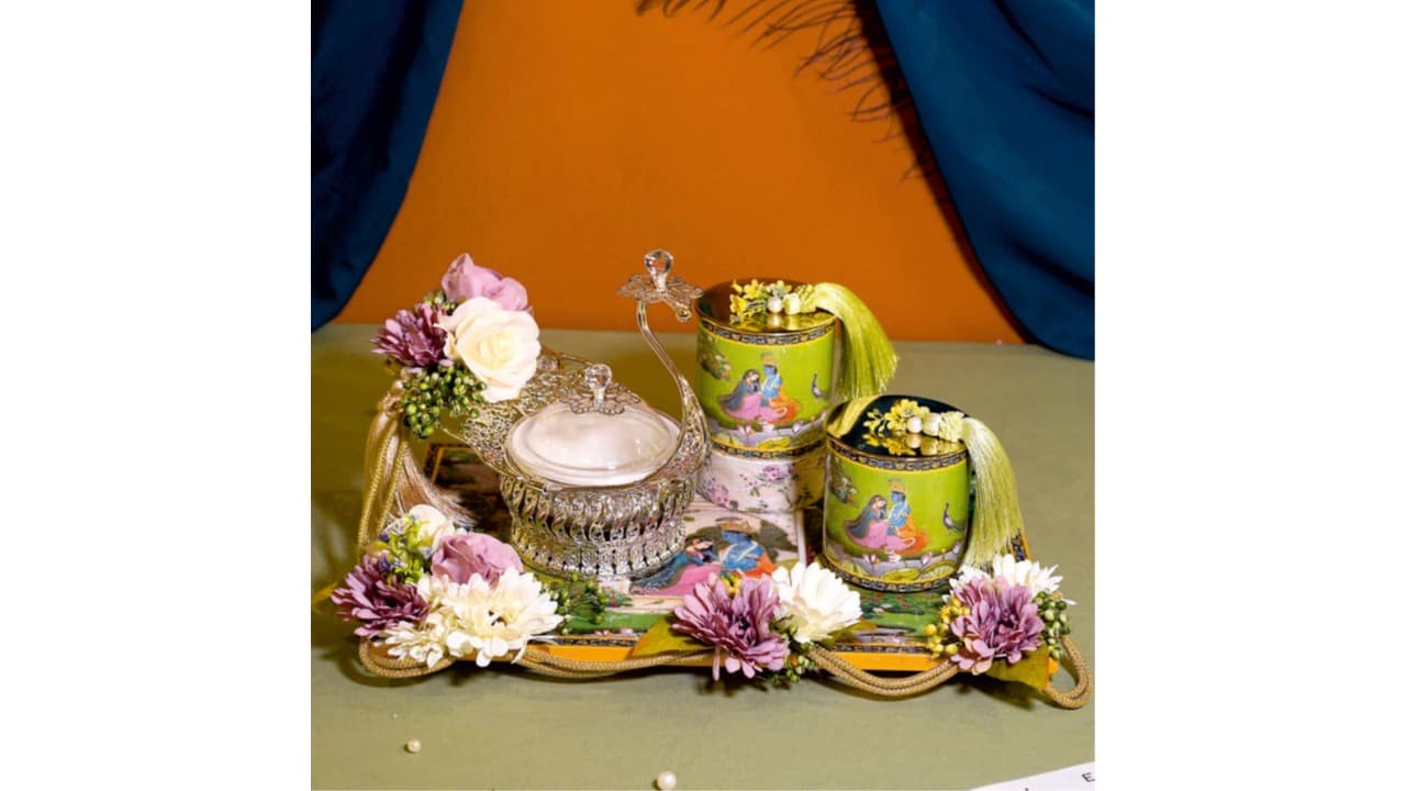 Raas Radha Krishna Hamper — Enamelled tin & silver