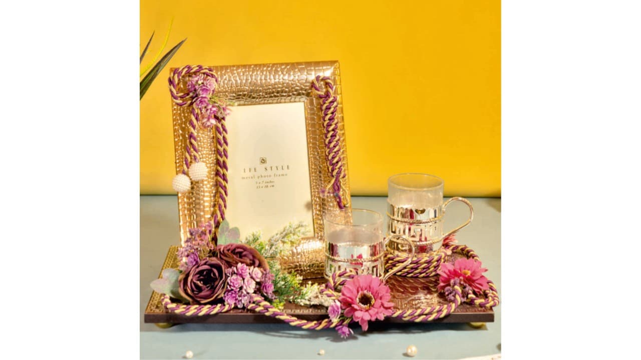 Regalia Frame & Cup Hamper — Gilt metal & silver