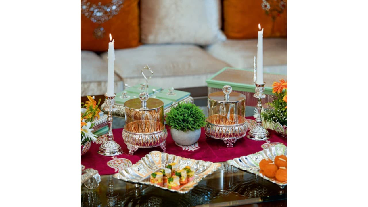 Regal Silver Dry-Fruit Set — Silver-plated brass